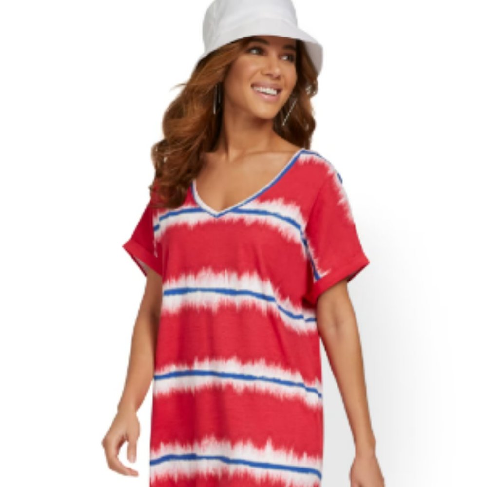 NY&C V-Neck Perfect Tee Dress- XS (runs larger)